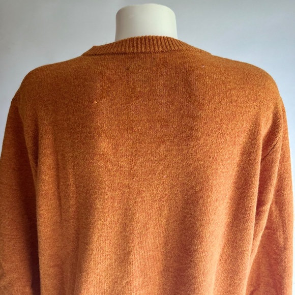 New Men’s J. Crew Burn Orange 100% Lamb Wool Pullover size L - Picture 7 of 11